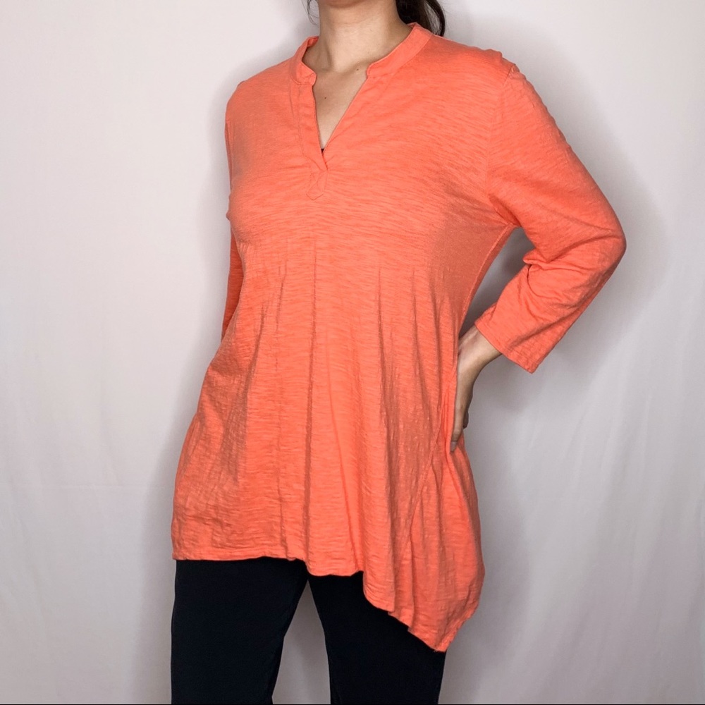 Chico’s The Ultimate Tee Long Sleeve Orange Tunic Style | Size L